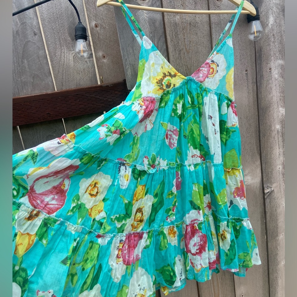 Beach Cover Up Floral Print, Tiered Anthropologie New without tags